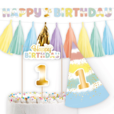 KORREKT WEB 1st Birthday Rainbow dekoráció szett 4 részes party kellék
