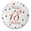 KORREKT WEB B&C Happy Birthday White-Rose Gold 18 fólia lufi 36 cm