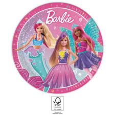 KORREKT WEB Barbie Fantasy papírtányér 8 db-os 23 cm FSC tányér és evőeszköz