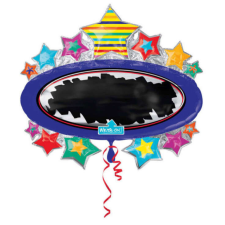 KORREKT WEB Black Board Star fólia lufi 78 cm party kellék
