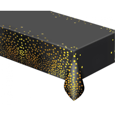 KORREKT WEB Black Gold Dots, Fekete fólia asztalterítő 137x183 cm party kellék