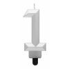 KORREKT WEB Diamond Silver Metallic, Ezüst számgyertya, tortagyertya 1-es