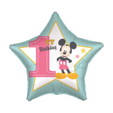 KORREKT WEB Disney Mickey Star Első születésnap fólia lufi 43 cm party kellék