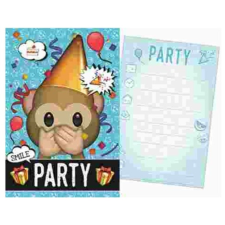KORREKT WEB Emoji Blue Party Meghívó party kellék