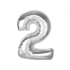 KORREKT WEB Ezüst 2-es Silver szám fólia lufi 92 cm party kellék