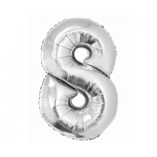 KORREKT WEB Ezüst 8-as Silver szám fólia lufi 76 cm party kellék