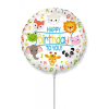 KORREKT WEB Happy Birthday Animals, Állatos fólia lufi 36 cm (WP)