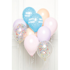 KORREKT WEB Happy Birthday Pastel léggömb, lufi 10 db-os szett party kellék