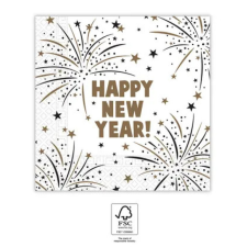 KORREKT WEB Happy New Year Flares szalvéta 20 db-os, 33x33 cm FSC party kellék