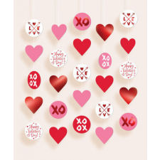 KORREKT WEB Happy Valentine&#039;s Day függő dekoráció 5 db-os szett party kellék