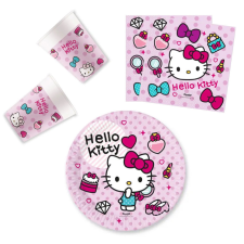 KORREKT WEB Hello Kitty Fashion party szett 36 db-os 23 cm-es tányérral party kellék