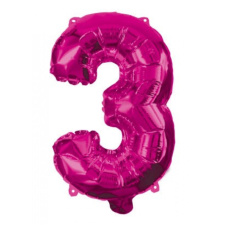 KORREKT WEB Hot Pink 3-as szám fólia lufi 95 cm party kellék