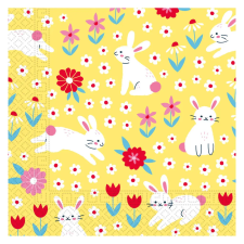 KORREKT WEB Húsvét Bunny in Yellow szalvéta 20 db-os 33x33 cm party kellék