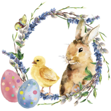 KORREKT WEB Húsvét Chicken & Rabbit szalvéta 20 db-os 33x33 cm papírárú, csomagoló és tárolóeszköz
