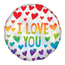 KORREKT WEB I love You Rainbow, Szeretlek fólia lufi 43 cm party kellék