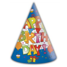 KORREKT WEB Kokliko Happy Birthday, Parti kalap, csákó 6 db-os party kellék