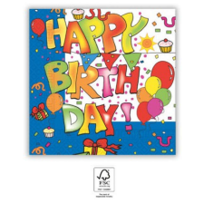 KORREKT WEB Kokliko Happy Birthday szalvéta 20 db-os 33x33 cm FSC asztalterítő és szalvéta