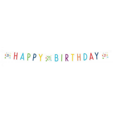 KORREKT WEB Konfettis Happy Birthday 21 felirat 180 cm party kellék