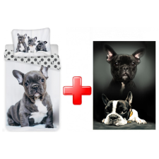 KORREKT WEB Kutyás French Bulldogs ágyneműhuzat és polár takaró szett lakástextília