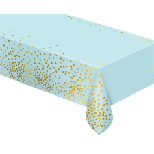 KORREKT WEB Light Blue Gold Dots, Kék fólia asztalterítő 137x183 cm party kellék