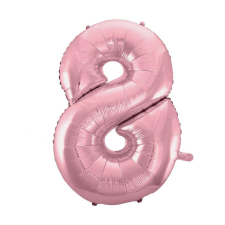 KORREKT WEB Light Pink, Rózsaszín 8-as szám fólia lufi 92 cm party kellék