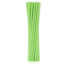 KORREKT WEB Lime Green Chevron, Zöld papír szívószál 12 db-os party kellék
