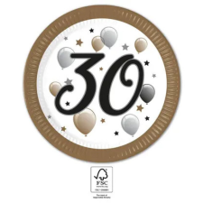 KORREKT WEB Milestone, Happy Birthday 30 papírtányér 8 db-os 23 cm FSC party kellék