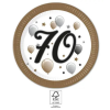 KORREKT WEB Milestone, Happy Birthday 70 papírtányér 8 db-os 23 cm FSC