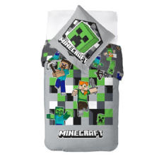 KORREKT WEB Minecraft Grey ágyneműhuzat 140×200cm, 70×90 cm lakástextília