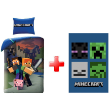 KORREKT WEB Minecraft Steve and Alex ágyneműhuzat és polár takaró szett lakástextília