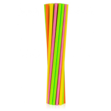 KORREKT WEB Neon Colours, Színes papír szívószál 24 db-os party kellék