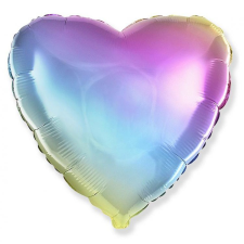 KORREKT WEB Pastel Rainbow Heart, Szivárvány Szív fólia lufi 46 cm (WP) party kellék