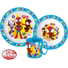KORREKT WEB Pókember Spidey étkészlet, micro műanyag szett bögrével 350 ml babaétkészlet