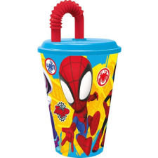 KORREKT WEB Pókember Spidey szívószálas pohár, műanyag 430 ml üdítős pohár