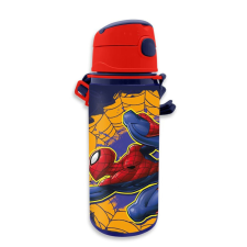 KORREKT WEB Pókember Web-Slinger alumínium kulacs akasztóval 600 ml kulacs, kulacstartó