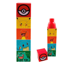KORREKT WEB Pokémon műanyag kulacs, sportpalack 650 ml kulacs, kulacstartó