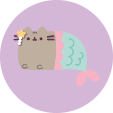 KORREKT WEB Pusheen Mermaid formapárna, díszpárna 40 cm Velúr lakástextília