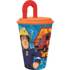 KORREKT WEB Sam a tűzoltó Rescue Mission szívószálas pohár, műanyag 430 ml üdítős pohár