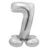 KORREKT WEB Silver, Ezüst 7-es szám fólia lufi talppal 72 cm