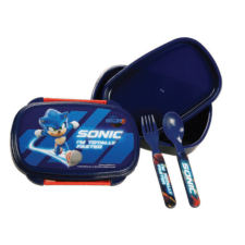 KORREKT WEB Sonic a sündisznó Faster szendvicsdoboz + evőeszköz szett uzsonnás doboz