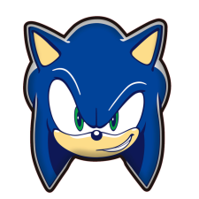 KORREKT WEB Sonic a sündisznó Smirk formapárna, díszpárna 29x35 cm lakástextília