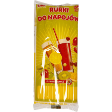 KORREKT WEB Színes Yellow műanyag szívószál 50 db-os party kellék