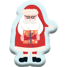 KORREKT WEB Télapó Gift Karácsony formapárna, díszpárna 40x28 cm Velúr lakástextília