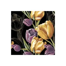 KORREKT WEB Tulipán Majestic Black szalvéta 20 db-os 33x33 cm party kellék