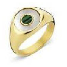 KORREKT WEB Victoria Arany színű zöld mintás gyűrű gyűrű