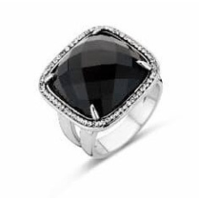 KORREKT WEB Victoria Ezüst színű fekete köves gyűrű gyűrű