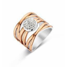 KORREKT WEB Victoria Rose gold színű fehér köves gyűrű gyűrű