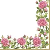 KORREKT WEB Virág Frame with Garden Roses szalvéta 20 db-os 33x33 cm