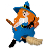 KORREKT WEB Witch on Broom, Boszorkány fólia lufi 104 cm