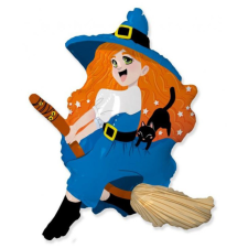 KORREKT WEB Witch on Broom, Boszorkány fólia lufi 104 cm party kellék